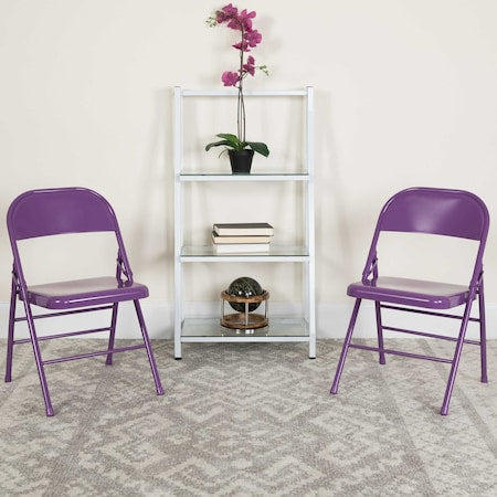 Impulsive Purple Folding Chair, PK4