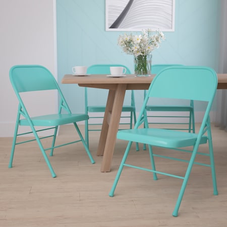 Tantalizing Teal Folding Chair, PK4
