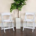 4 Pack HERCULES Series 800 lb. Capacity White Resin Folding Chair with Slatted Seat