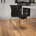Lowell Contemporary Design Black Plastic Stack Chair, PK4