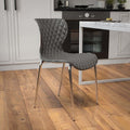 Lowell Contemporary Design Gray Plastic Stack Chair, PK4