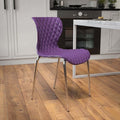 Lowell Contemporary Design Purple Plastic Stack Chair, PK4