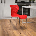 Lowell Contemporary Design Red Plastic Stack Chair, PK4