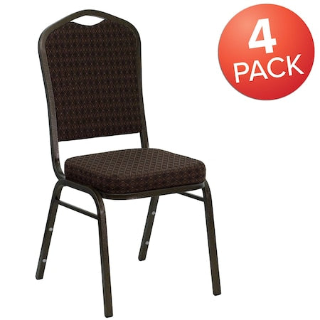 Brown Fabric Banquet Chair, PK4
