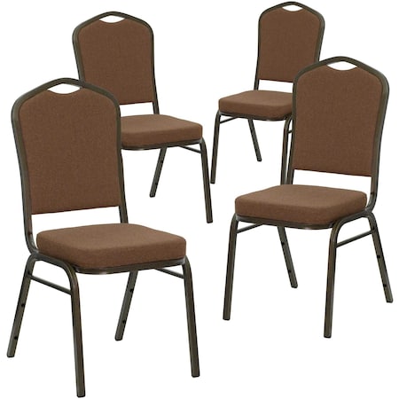 Coffee Fabric Banquet Chair, PK4