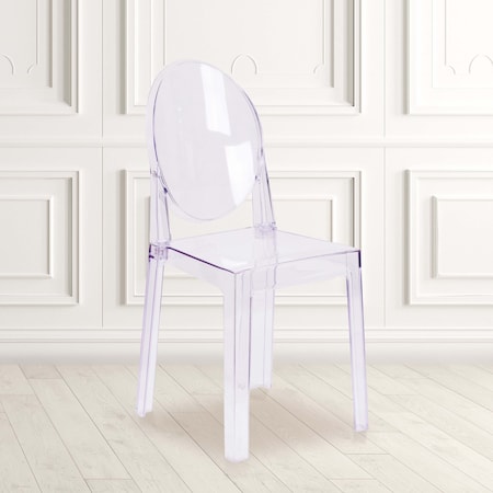 Ghost Chair with Oval Back in Transparent Crystal, PK4