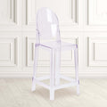 4PK Ghost Counter Stool with Oval Back in Crystal