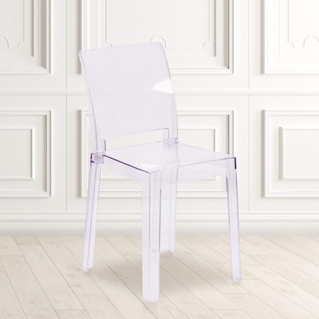 Ghost Chair with Square Back in Transparent Crystal, PK4