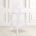 Ghost Barstool with Square Back in Transparent Crystal, PK4
