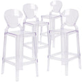 Ghost Barstool with Tear Back in Transparent Crystal, PK4
