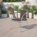 Commercial Aluminum & Dk Brown Rattan Stack Chair, PK4