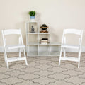 HERCULES Series White Wood Folding Chair with Vinyl Padded Seat, PK4