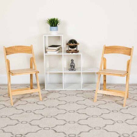 Natural Wood Folding Chair, PK4