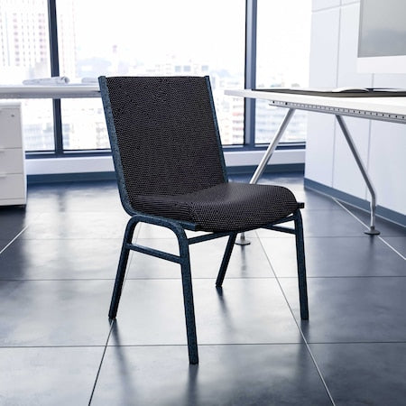 HERCULES Series Heavy Duty Black Dot Fabric Stack Chair, PK4