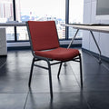 HERCULES Series Heavy Duty Burgundy Patterned Fabric Stack Chair, PK4
