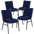 HERCULES Series Heavy Duty Navy Blue Dot Fabric Stack Chair, PK4