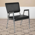 HERCULES Series 1000 lb. Rated Black Antimicrobial Vinyl Bariatric Medical Reception Arm Chair with Panel Back, PK4