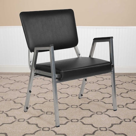 HERCULES Series 1000 lb. Rated Black Antimicrobial Vinyl Bariatric Medical Reception Arm Chair with Panel Back, PK4