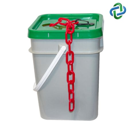 Red Plastic Chain Pail 1""(#4,25 mm)x35
