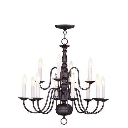 Williamsburgh 12 Light Bronze Chandelier