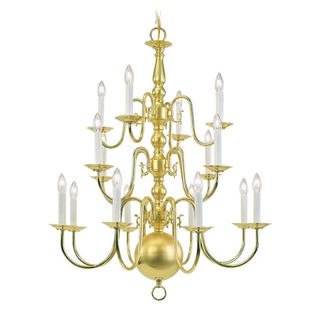 Williamsburgh 16 Light Polished Brass Chandelier