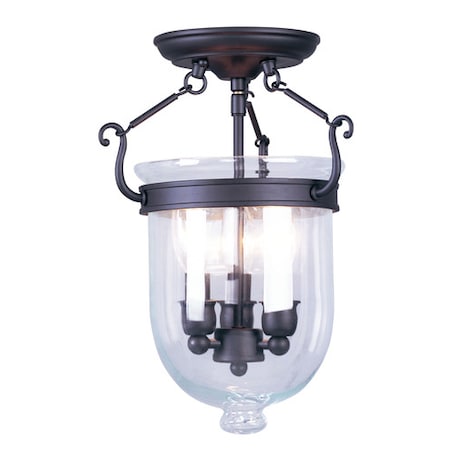 Jefferson 3 Light Bronze Ceiling Mount