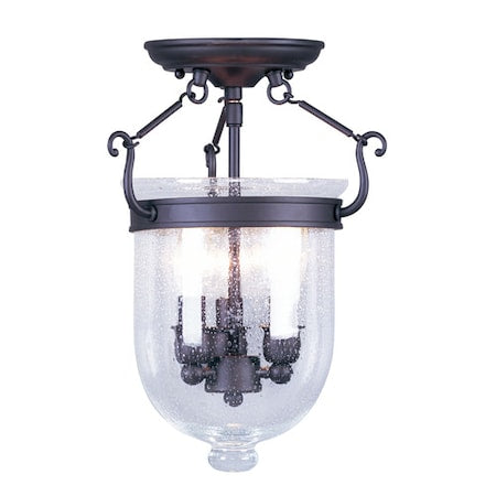 Jefferson 3 Light Bronze Ceiling Mount