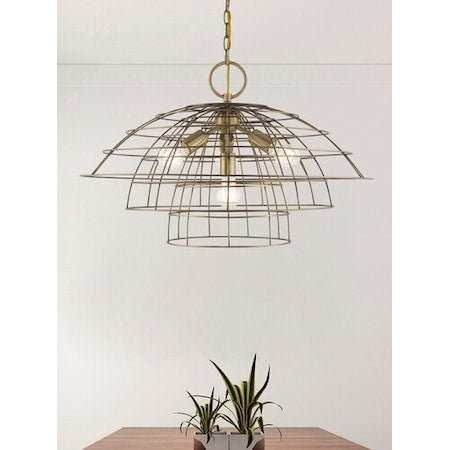 Brooklyn 4 Light Antique Brass Chandelier