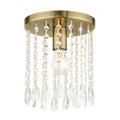 Antique Brass Petite Flush Mount,1 Light