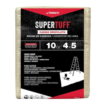 Drop Cloth, 32 mil, Cotton Canvas, 5 ft L
