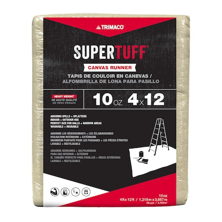 Drop Cloth,32 mil,Cotton Canvas,12 ft L