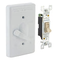 Box Cover, Switch Box Type, 1 Gang, Aluminum, Toggle Switch Cover Type
