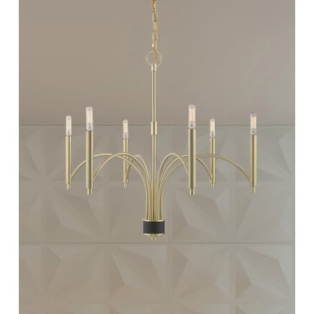 Wisteria 6 Light Satin Brass Chandelier