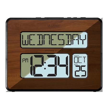 Atomic Dgtl Wall Clock,Wht Backlight