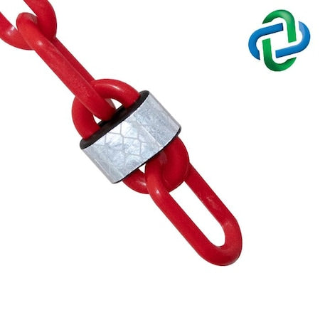 Reflective Plastic , 100 ft L, Red