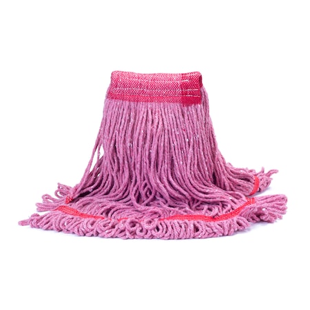 Looped-End Wet Mop, Red, PK12