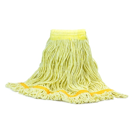 Looped-End Wet Mop, Yellow, PK12