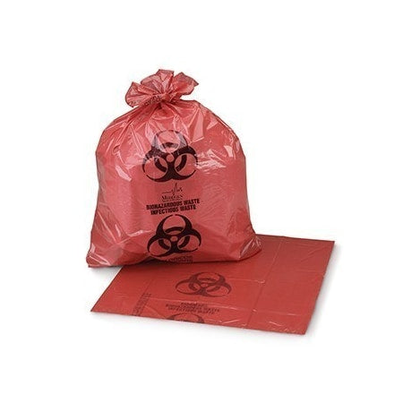Biohazard Bag, 40x48", 16mic, Red, PK250