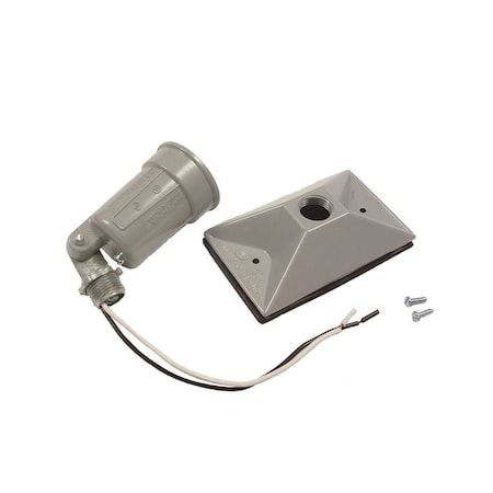 Weatherproof Cover, Outlet Box Type, 1 Gang, Die-Cast Aluminum, Lampholder Cover Type
