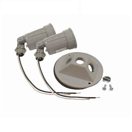Weatherproof Cover, Round Box Type, 3 Gang, Die Cast Aluminum