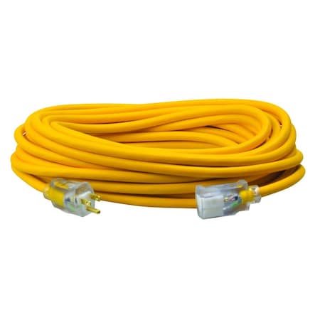 SJEOOW Extension Cord, 12 AWG, Outdoor, 12/3, 1 Outlets, 5-15R, Yellow, 5-15P, 50 ft
