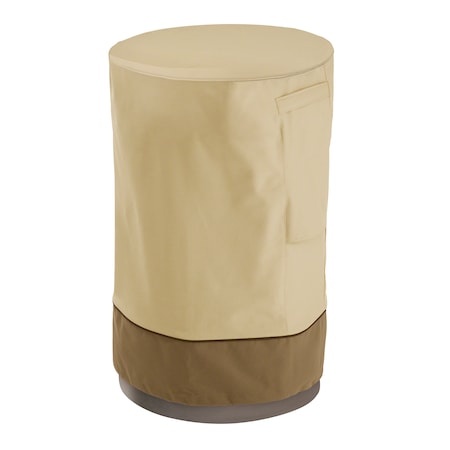 Beige Patio Round Fire Column Cover, Vera