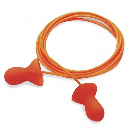 Quiet Reusable Corded Ear Plugs, Bell Shaped, NRR 26 dB, M, Orange, 100PK
