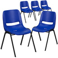 Navy Stack Chair-Black Frame, PK5