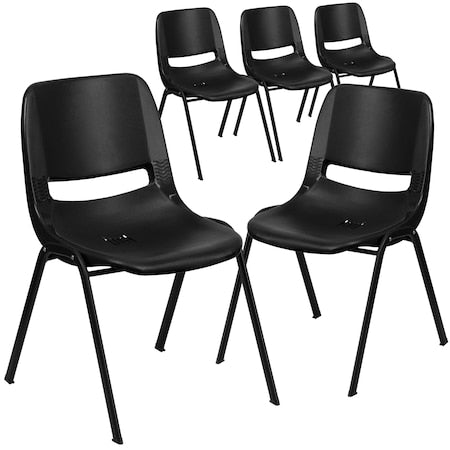 Black Stack Chair-Black Frame, PK5