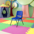 Navy Stack Chair-Black Frame, PK5
