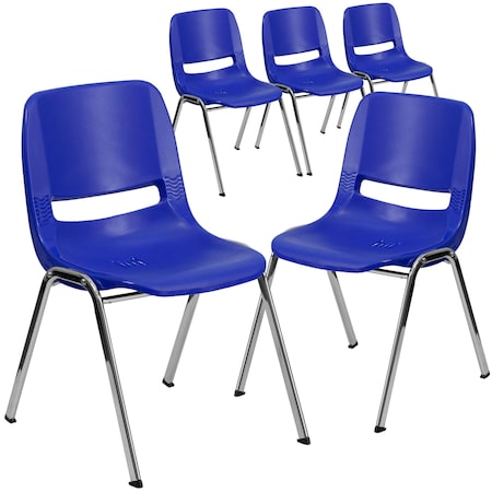 Navy Stack Chair-Chrome Frame, PK5