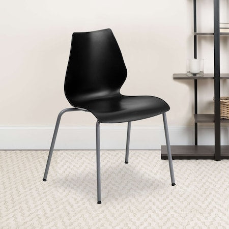 Black Plastic Stack Chair, PK5