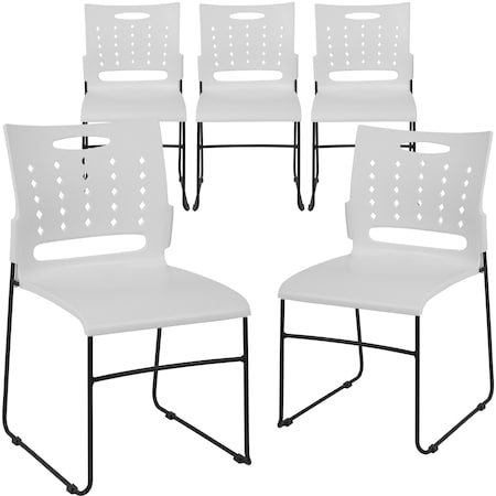 White Plastic Stack Chair, PK5