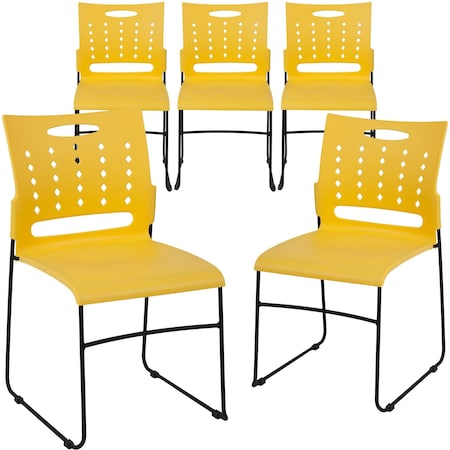 Yellow Plastic Stack Chair, PK5